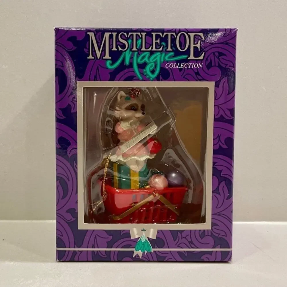 Vintage Mistletoe Magic Collection Racoon Ornament